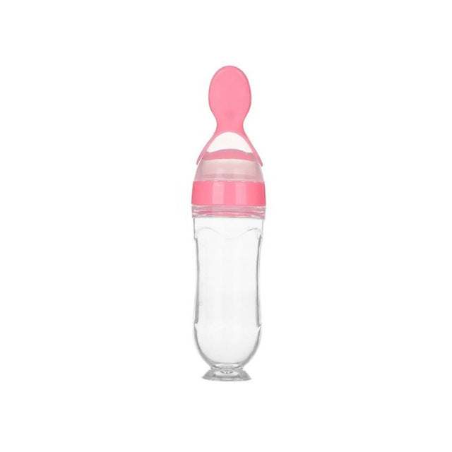 Silicone Squeeze Baby Food Feeder Spoon