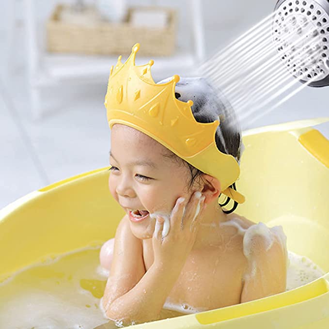 Baby Duschhaube Mit Visier – Weich, Verstellbar, Schützt Augen & Ohren Vor Shampoo (Pink Rabbit)