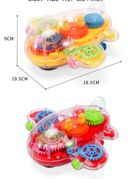 Electric Transparent Gear Train (Need 3 AA batterie)