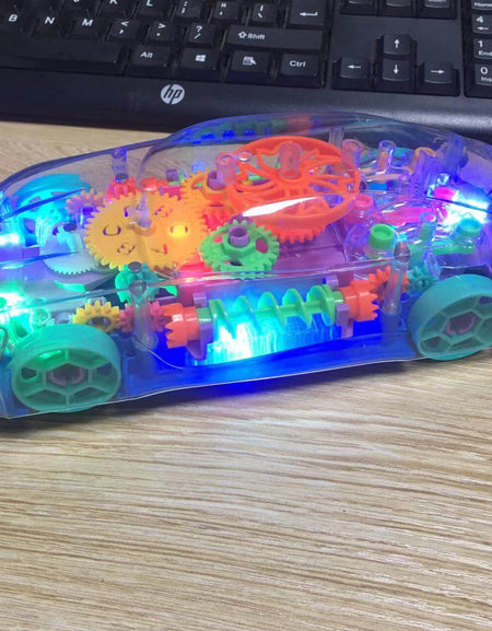 Electric Transparent Gear Train (Need 3 AA batterie)