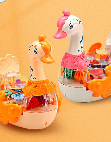 Electric Gear Swan Duck Toy With Transparent Shell