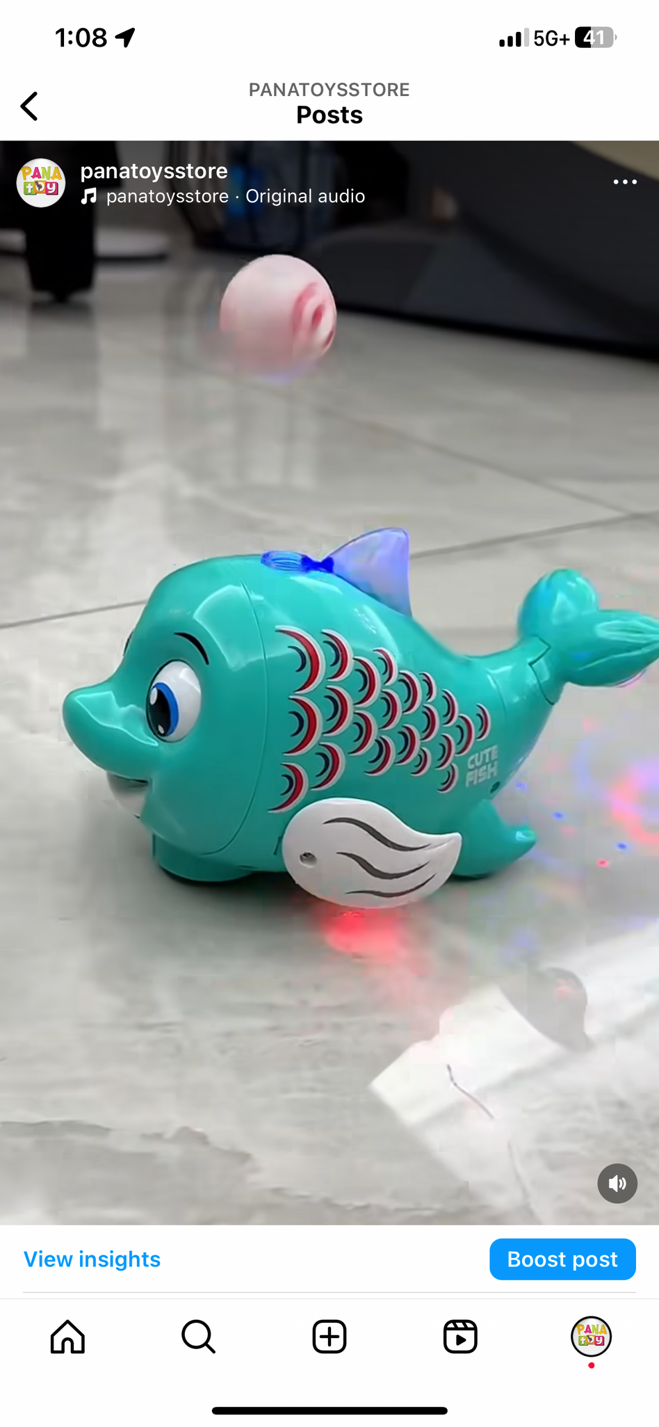 Dolphin Floating Ball with Light and Sound