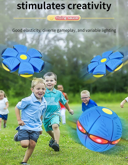 Load image into Gallery viewer, Flying UFO Magic Balls with LED Light Flat Throw Disc Ball
