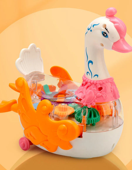 Electric Gear Swan Duck Toy With Transparent Shell