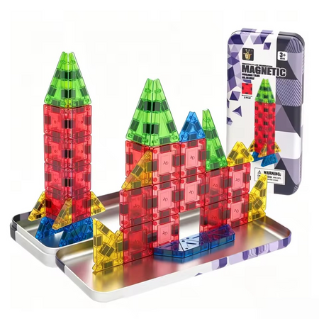 Mini Magnetic Tile Travel Set with Storage Box