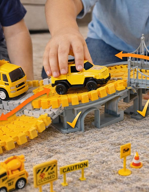 Load image into Gallery viewer, 345-Piece Construction Vehicle Track Set with Cars
