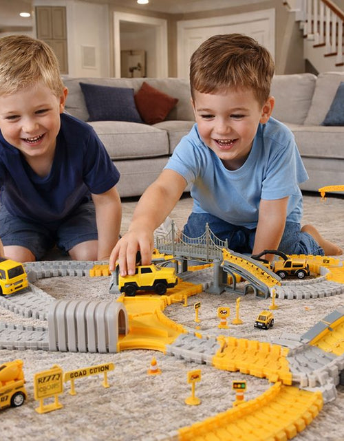 Load image into Gallery viewer, 345-Piece Construction Vehicle Track Set with Cars
