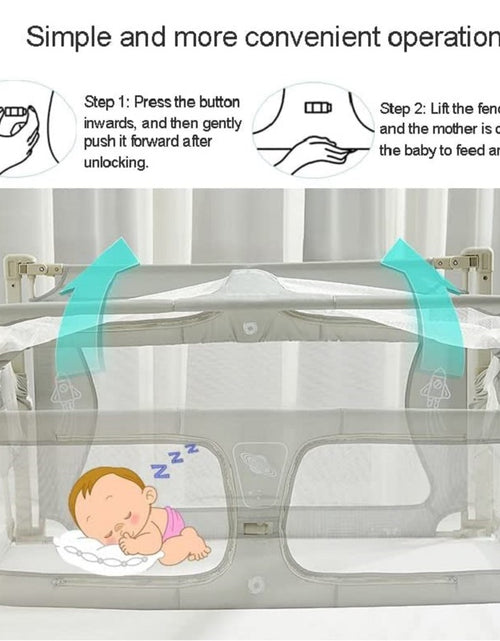 Load image into Gallery viewer, Baby Attach To Bed Bedside Crib Easy Folding
