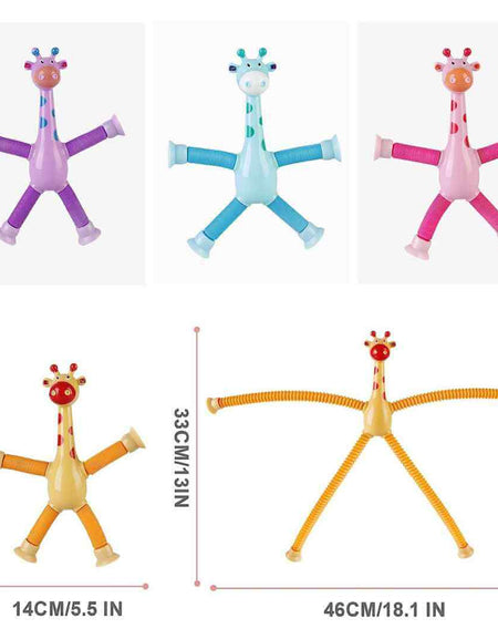Cartoon Suction Cup Telescopic Tube Giraffe-Stress Relief Toy