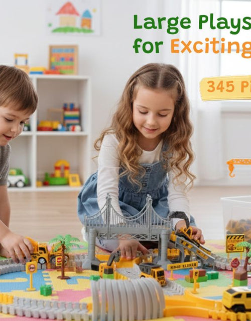 Load image into Gallery viewer, 345-Piece Construction Vehicle Track Set with Cars
