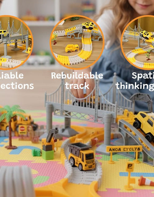 Load image into Gallery viewer, 345-Piece Construction Vehicle Track Set with Cars
