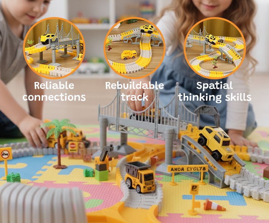 345-Piece Construction Vehicle Track Set with Cars