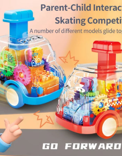 Load image into Gallery viewer, Baby Toy Cartoon Press Gear Car Toy Lnertia Pull-back Transparent Car Inertia Rebound Car Birthday Gifts for Kids Boys and Girls
