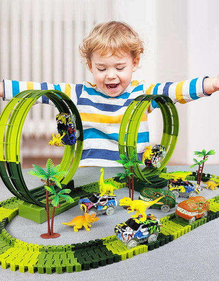 Magic Climbing electric dinosaur car Track Railway Toy
