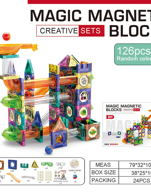 Load image into Gallery viewer, Building Block Set Physics Exploration Ball Track Magnetic Building Blocks Parent Child Puzzle Assembly Toy Gift Birthday Gift
