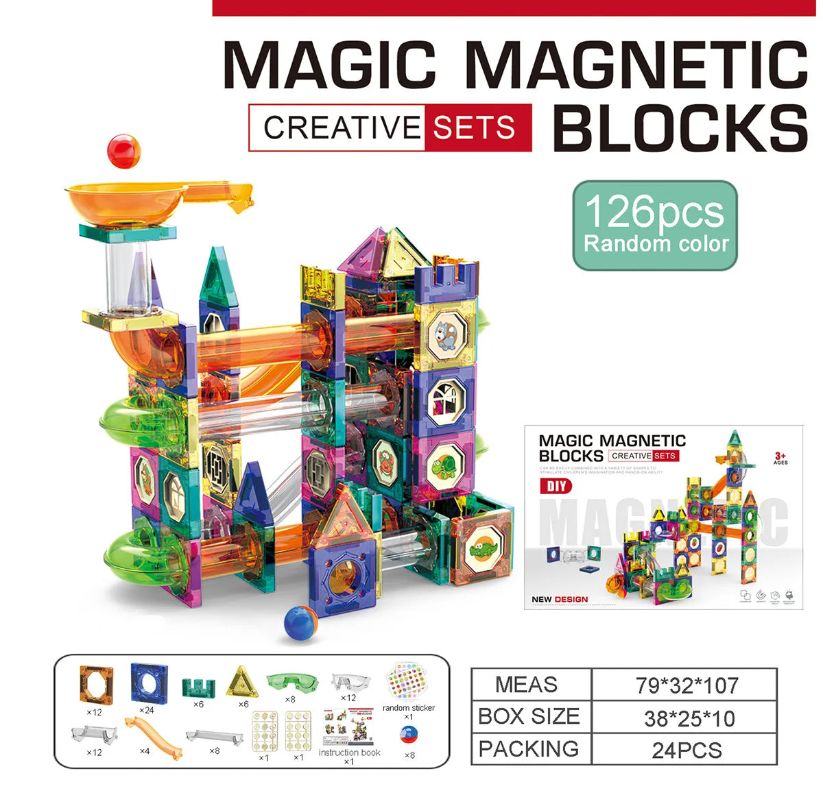 Building Block Set Physics Exploration Ball Track Magnetic Building Blocks Parent Child Puzzle Assembly Toy Gift Birthday Gift