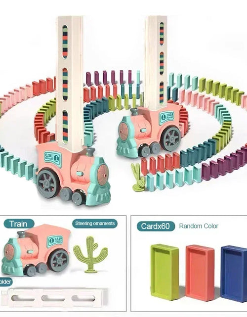 Load image into Gallery viewer, Automatic Laying Domino Train Electric Car Brick Blocks Kits Creative Games Intelligence Educational DIY Toys Kids Birthday Gift
