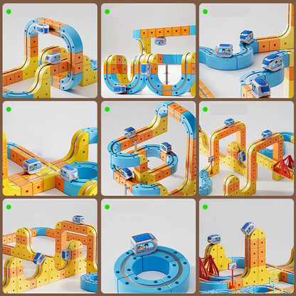 Magnetic Cube Track Train Set