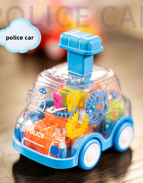 Load image into Gallery viewer, Baby Toy Cartoon Press Gear Car Toy Lnertia Pull-back Transparent Car Inertia Rebound Car Birthday Gifts for Kids Boys and Girls
