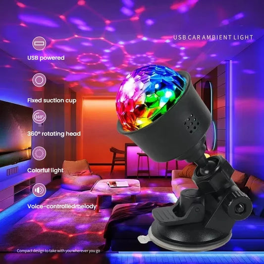 Light Sound Activated Stage with Remote Control Disco Ball Lamps