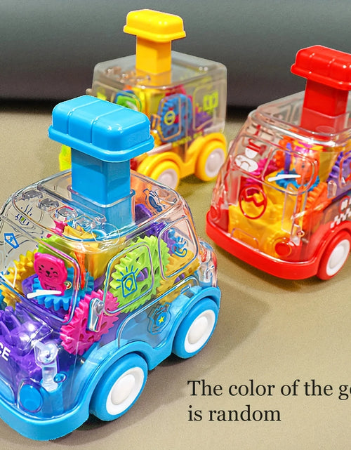 Load image into Gallery viewer, Baby Toy Cartoon Press Gear Car Toy Lnertia Pull-back Transparent Car Inertia Rebound Car Birthday Gifts for Kids Boys and Girls

