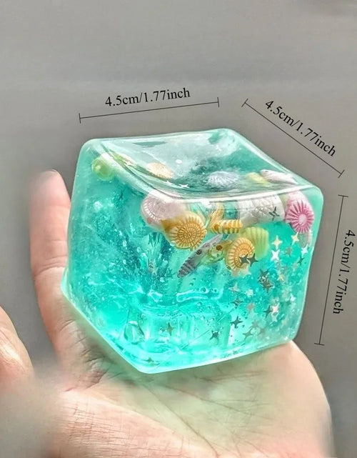 Load image into Gallery viewer, Taba Squishy Stress Balls Cube - Ocean Sensory Fidget Toy Slow Rise Squishy Toys for Kids and Adults Squeeze Relax Gift
