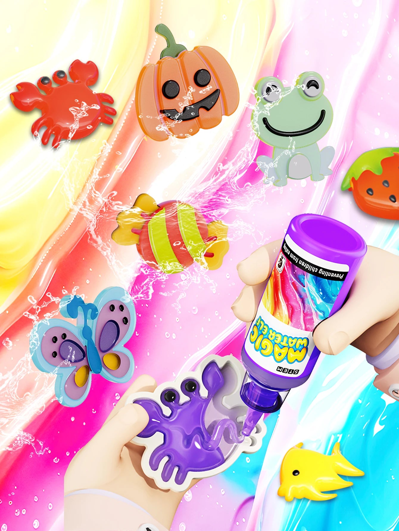 Fun Science Experiment Set, DIY Magical 3D Water Elf, Graffiti Painting Floating Toy