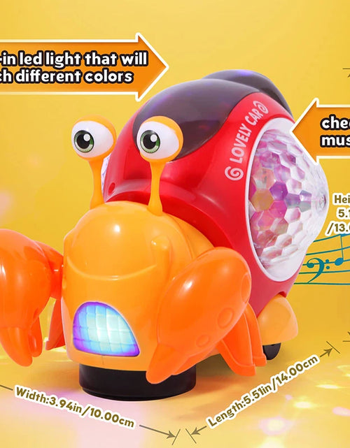 Load image into Gallery viewer, Crawling Crab Snail Baby Toy Walking Tummy Time Dancing Early Educational Interactive Musical Light Toys Toddler for Kids Gifts
