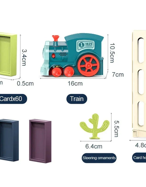 Load image into Gallery viewer, Automatic Laying Domino Train Electric Car Brick Blocks Kits Creative Games Intelligence Educational DIY Toys Kids Birthday Gift
