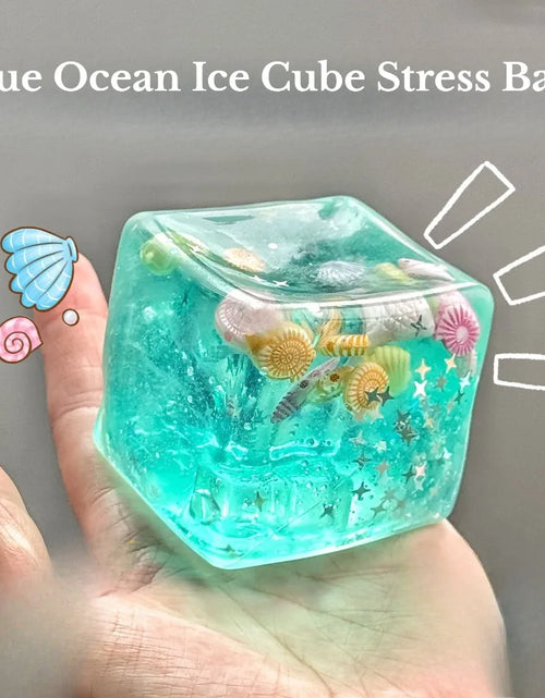 Load image into Gallery viewer, Taba Squishy Stress Balls Cube - Ocean Sensory Fidget Toy Slow Rise Squishy Toys for Kids and Adults Squeeze Relax Gift
