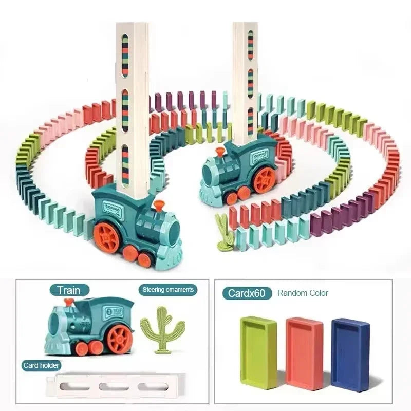 Automatic Blocks Laying Domino Train Electric Car