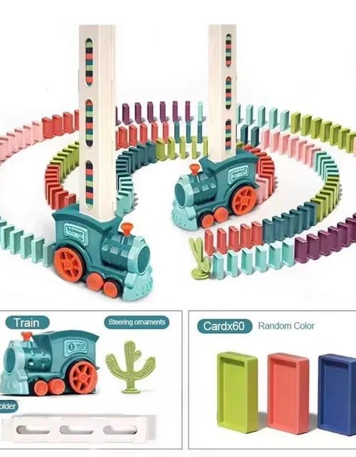 Load image into Gallery viewer, Automatic Laying Domino Train Electric Car Brick Blocks Kits Creative Games Intelligence Educational DIY Toys Kids Birthday Gift
