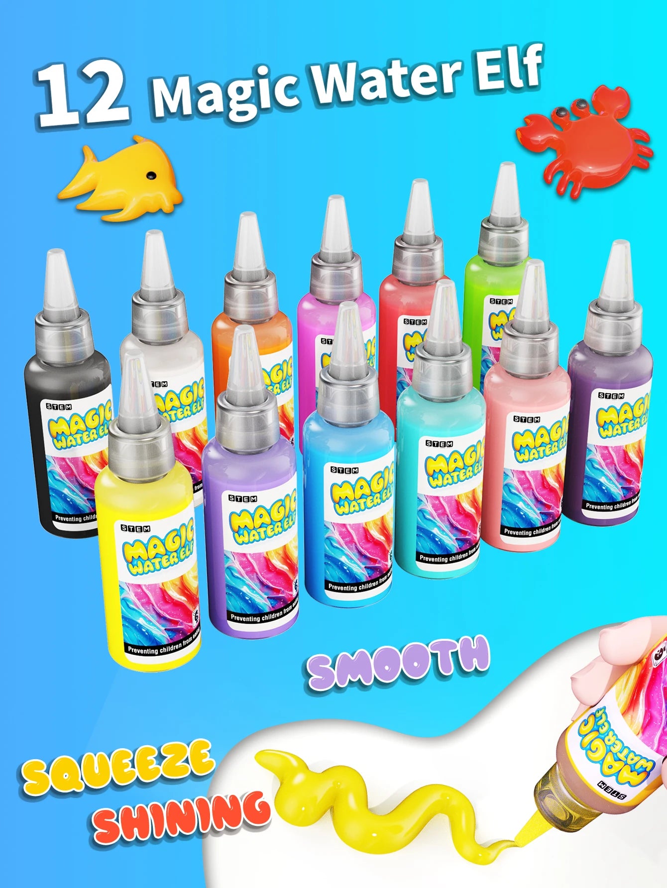 Fun Science Experiment Set, DIY Magical 3D Water Elf, Graffiti Painting Floating Toy