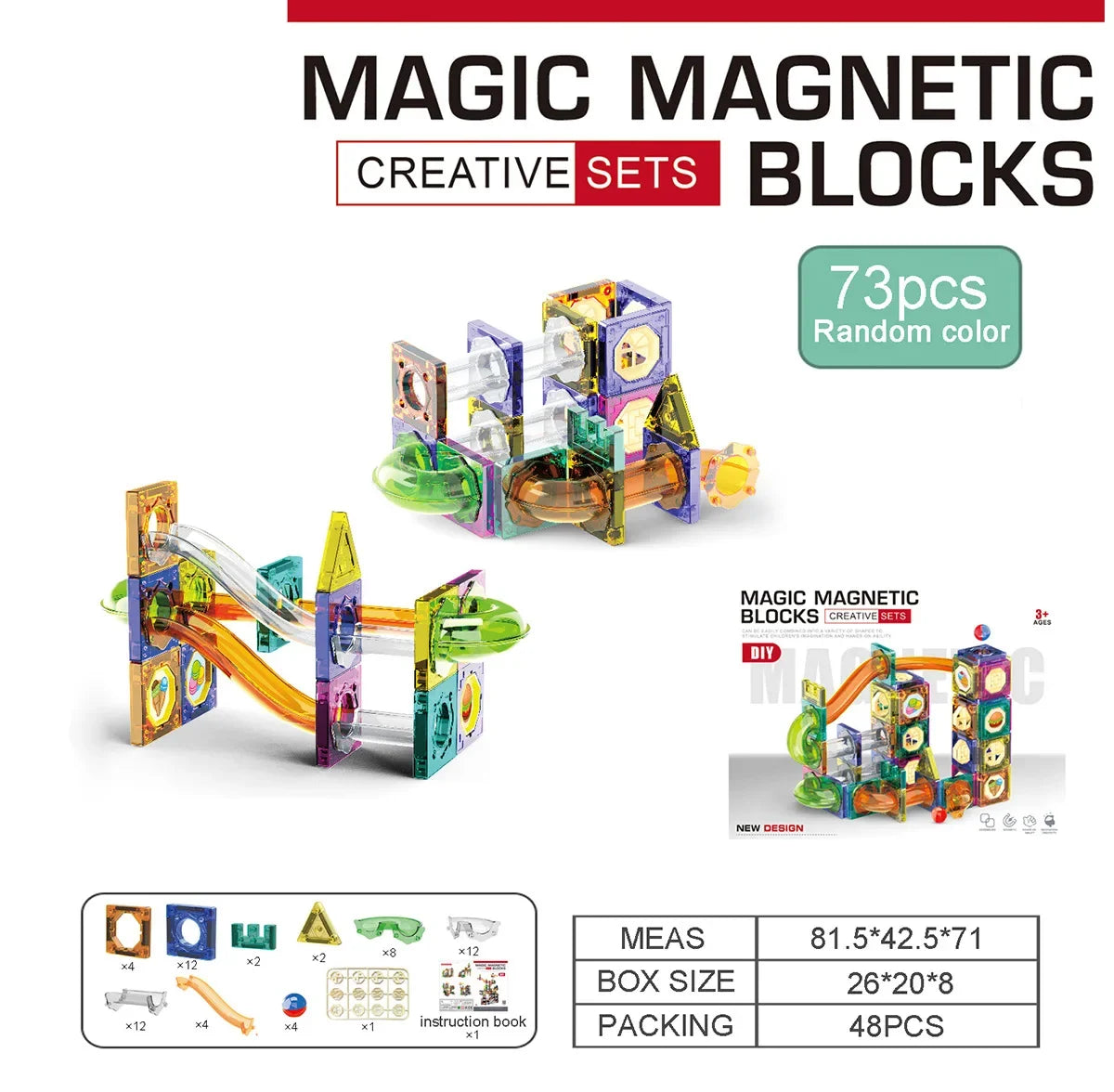 Building Block Set Physics Exploration Ball Track Magnetic Building Blocks Parent Child Puzzle Assembly Toy Gift Birthday Gift