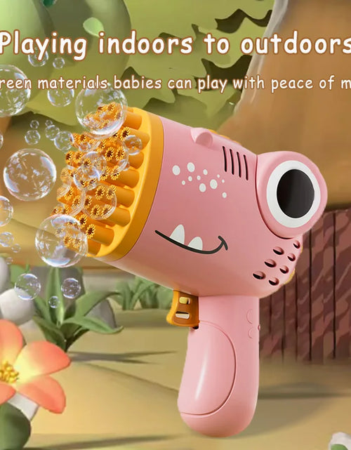 Load image into Gallery viewer, 40 Hole Dinosaur Bubble Handheld Bubble Machine, Electric Bubble Gun Outdoor Wedding Party Toy(without Bubble Water)
