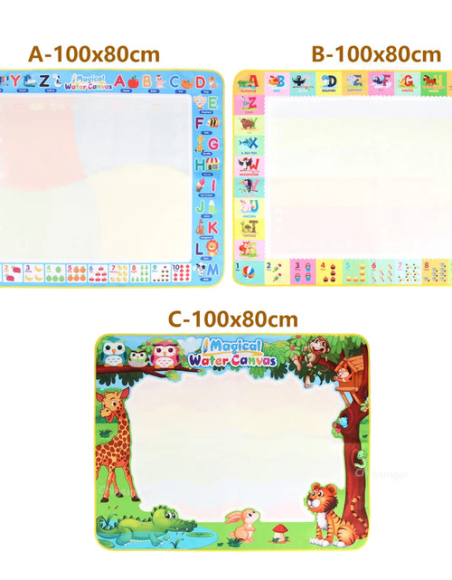Load image into Gallery viewer, 100x80CM Magic Water Drawing Mat with Reusable Magic Pens Doodle Montessori Painting Board Educational Toys Kids Gifts 39X31in
