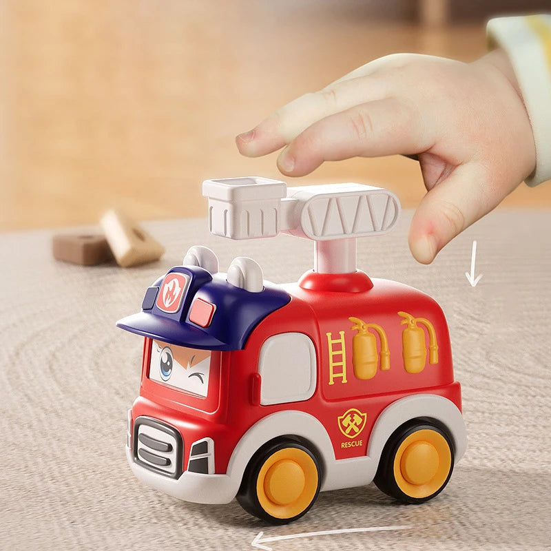 Toddler Press And Go Vehicle Cartoon Baby Mini Ambulance Police Car Fire Truck Excavator Model Gift For Kids Toys