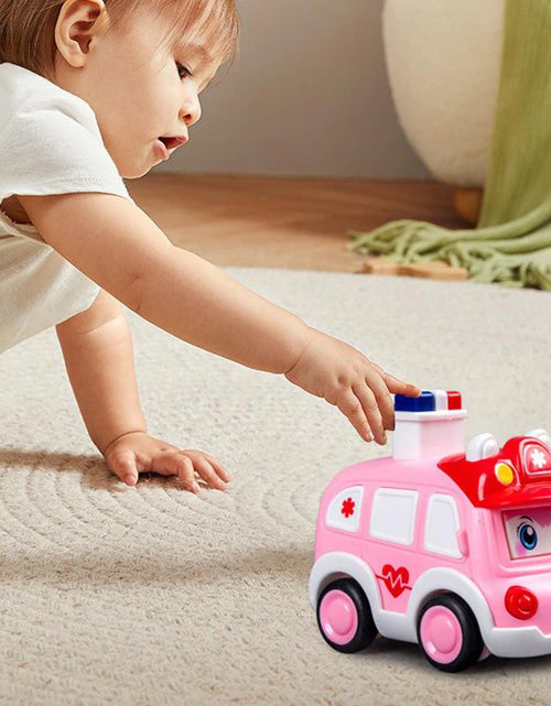 Load image into Gallery viewer, Toddler Press And Go Vehicle Cartoon Baby Mini Ambulance Police Car Fire Truck Excavator Model Gift For Kids Toys
