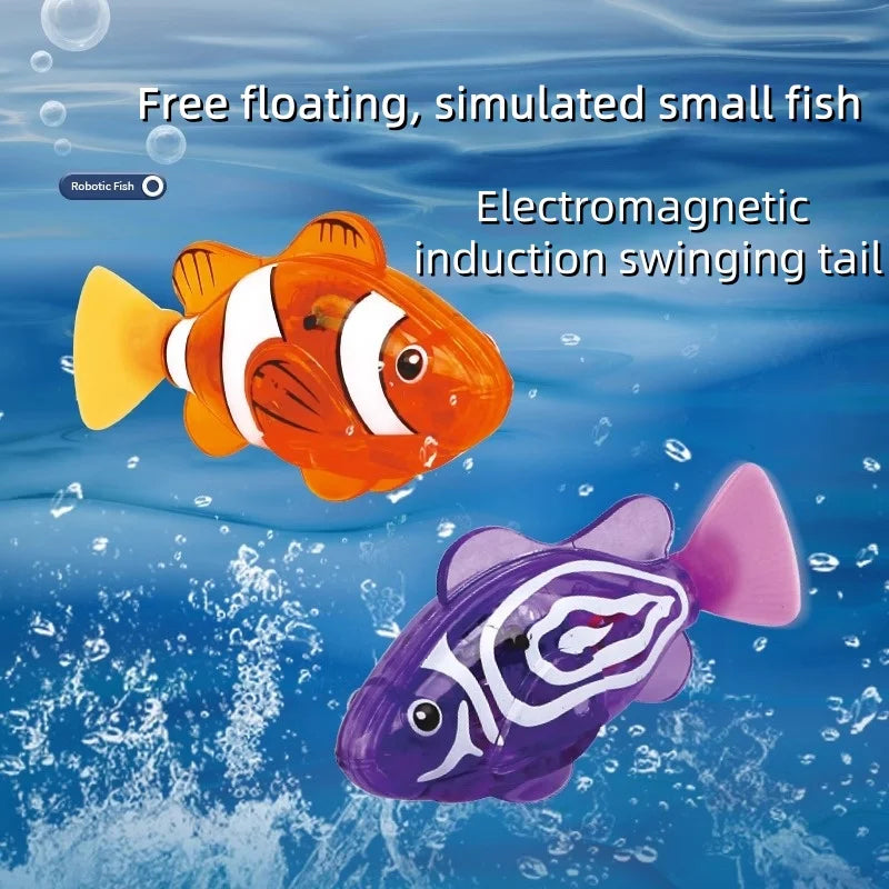 Baby Bath Light-Up Sensor Electric Small Fish Playing in Water Pet Fish Swimming Fish Can Swim Realistic Clownfish Toy
