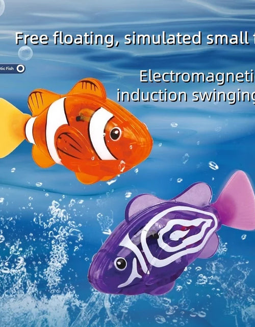 Load image into Gallery viewer, Baby Bath Light-Up Sensor Electric Small Fish Playing in Water Pet Fish Swimming Fish Can Swim Realistic Clownfish Toy
