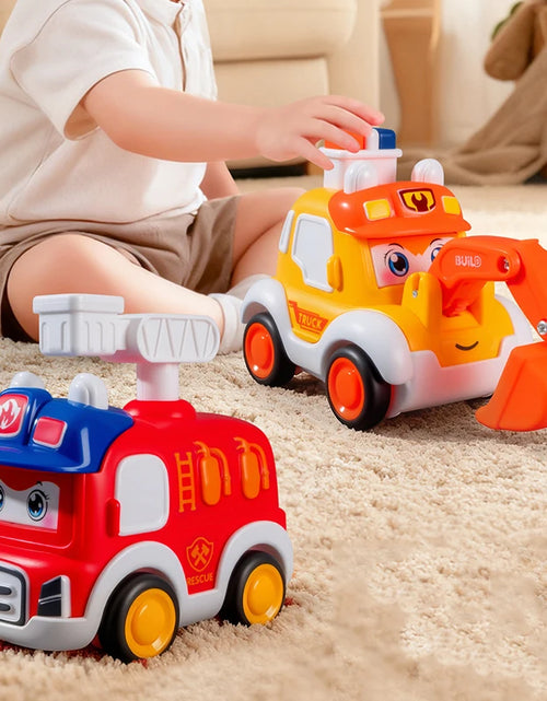 Load image into Gallery viewer, Toddler Press And Go Vehicle Cartoon Baby Mini Ambulance Police Car Fire Truck Excavator Model Gift For Kids Toys
