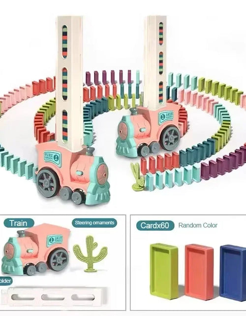 Load image into Gallery viewer, Automatic Laying Domino Train Electric Car Brick Blocks Kits Creative Games Intelligence Educational DIY Toys Kids Birthday Gift
