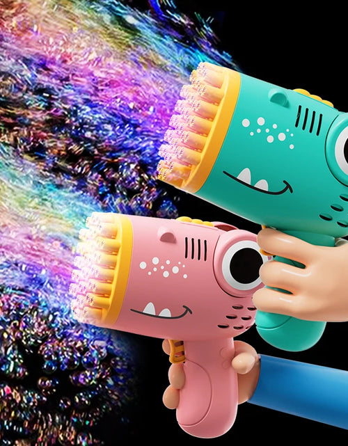 Load image into Gallery viewer, 40 Hole Dinosaur Bubble Handheld Bubble Machine, Electric Bubble Gun Outdoor Wedding Party Toy(without Bubble Water)
