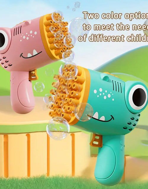 Load image into Gallery viewer, 40 Hole Dinosaur Bubble Handheld Bubble Machine, Electric Bubble Gun Outdoor Wedding Party Toy(without Bubble Water)
