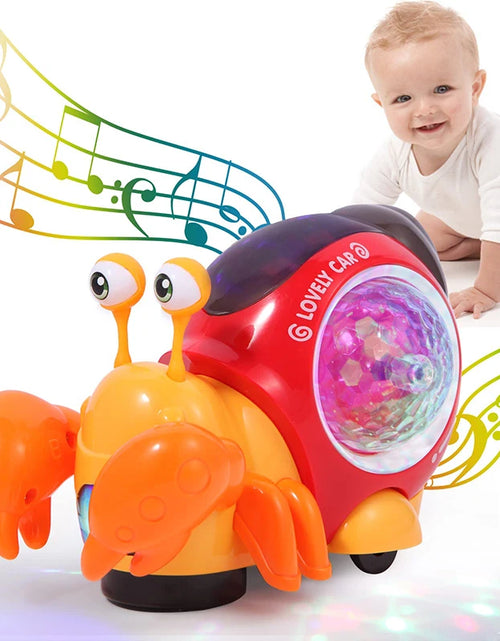 Load image into Gallery viewer, Crawling Crab Snail Baby Toy Walking Tummy Time Dancing Early Educational Interactive Musical Light Toys Toddler for Kids Gifts
