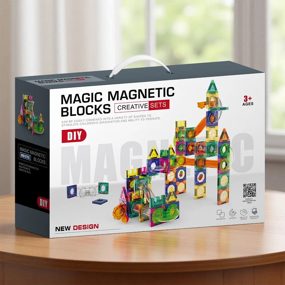Building Block Set Physics Exploration Ball Track Magnetic Building Blocks Parent Child Puzzle Assembly Toy Gift Birthday Gift