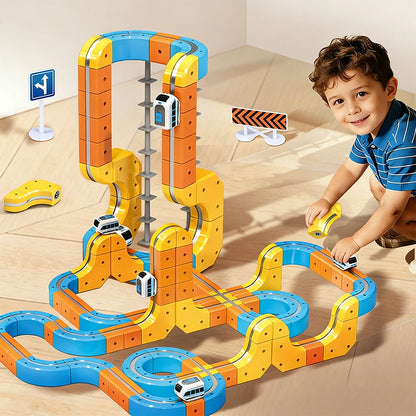 Magnetic Cube Track Train Set