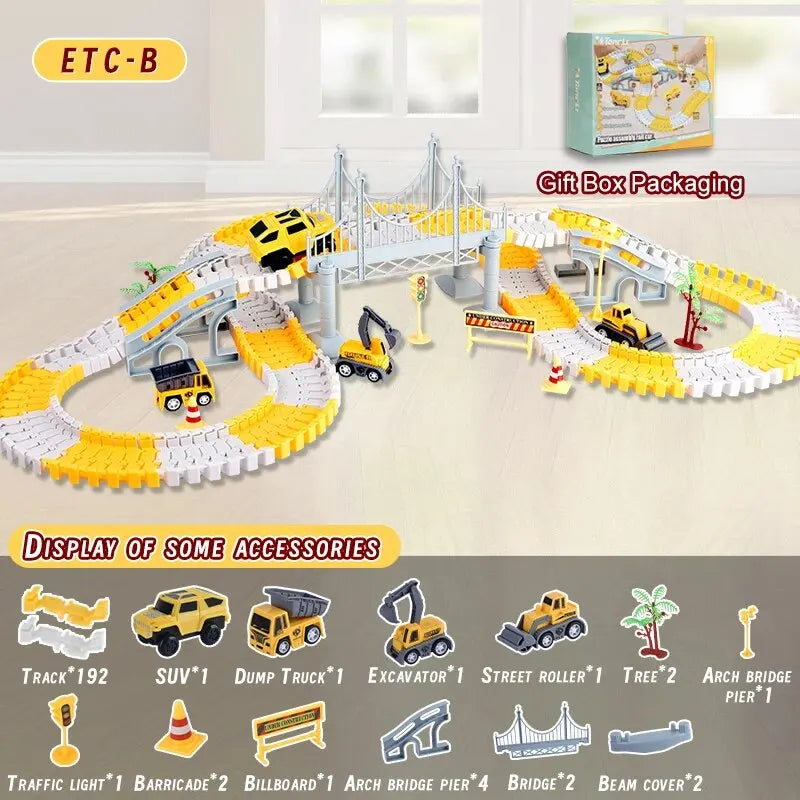 DIY Electric Track Builder Car Set for Kids