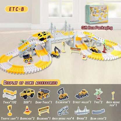 DIY Electric Track Builder Car Set for Kids