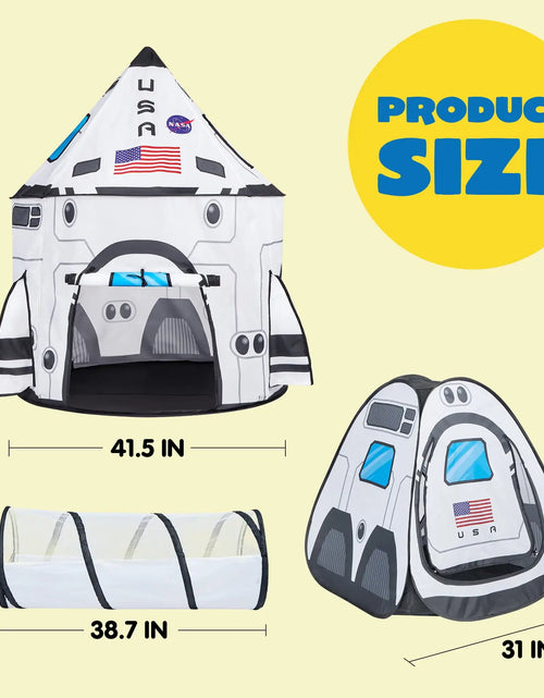 Load image into Gallery viewer, Joyfy Rocket Ship Play Tents Set Pop up Play house with Tunnel 3-Piece Play Tent for Kids Pretend Play Birthday Gift
